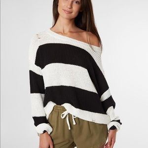 Destructed cable knit sweater